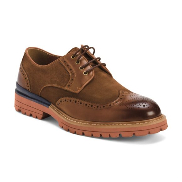 VINTAGE FOUNDRY Men's Suede Andrew Wingtip Oxfords - Picture 1 of 2